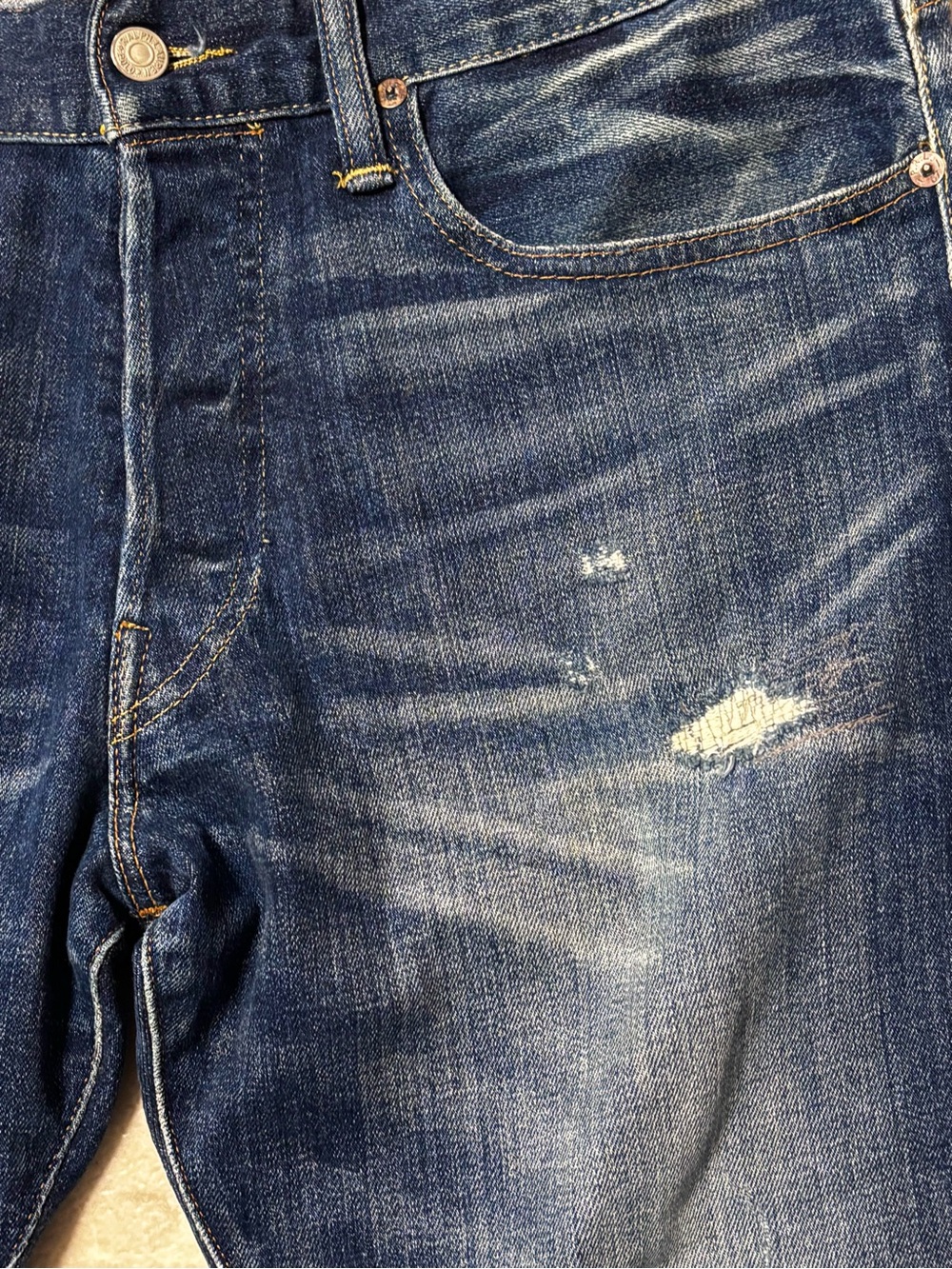 Polo Ralph Lauren Jeans Varick Slim Straight Distressed Patchwork 34 X 30 - Picture 14 of 14